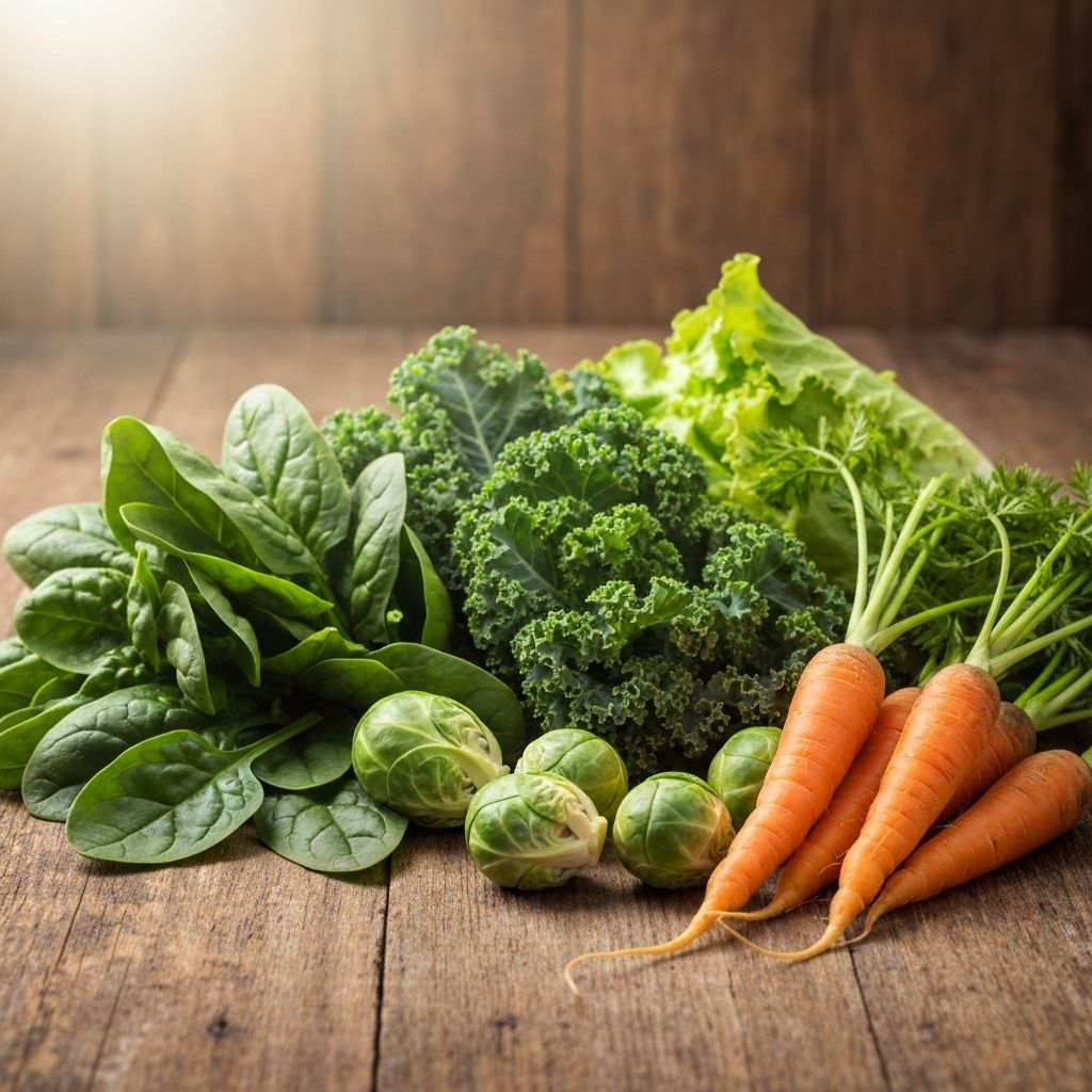 Frisches Gemüse und grüne Blätter